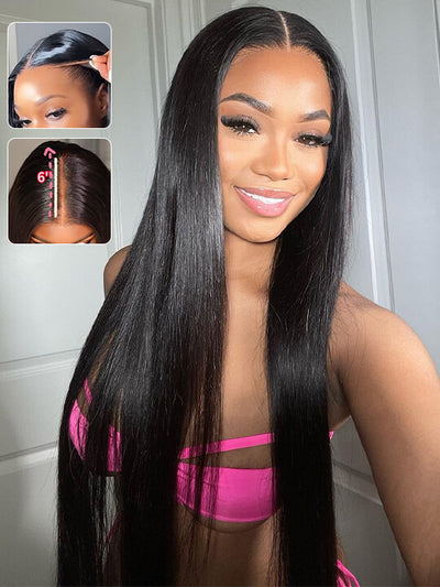[Wear & Go] Pre-Everything Glueless 6x4.5/10x6 Lace Wig Bone Straight Human Hair Wigs - Kisslove Hair