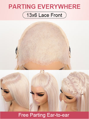 #60 White Color Hair 3D Body Wave 13x4 13x6 Transparent HD Lace Human Hair Wigs - KissLove Hair