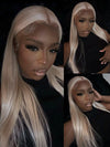 White Human Hair Wig 13x4 13x6 Transparent HD Lace Wigs Platinum Blonde Wig 