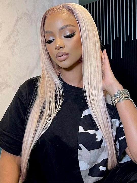 White Human Hair Wig 13x4 13x6 Transparent HD Lace Wigs Platinum Blonde Wig 