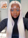 White Human Hair Wig 13x4 13x6 Transparent HD Lace Wigs Platinum Blonde Wig 
