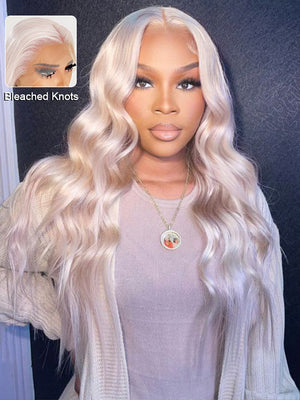 #60 White Color Hair 3D Body Wave 13x4 13x6 Transparent HD Lace Human Hair Wigs - KissLove Hair