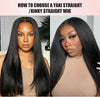 [18"=$99] Silky Press Yaki Straight Hair 13x4 Lace Frontal Wig Pre Cut Lace Glueless Human Hair Wigs