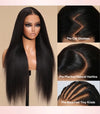 [18"=$99] Silky Press Yaki Straight Hair 13x4 Lace Frontal Wig Pre Cut Lace Glueless Human Hair Wigs
