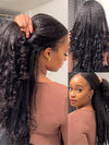 Kisslove Hair Kinky Straight with Spiral Curl Ends 13x6 Lace Frontal Wig Glueless 3C Kinky Edge Wigs