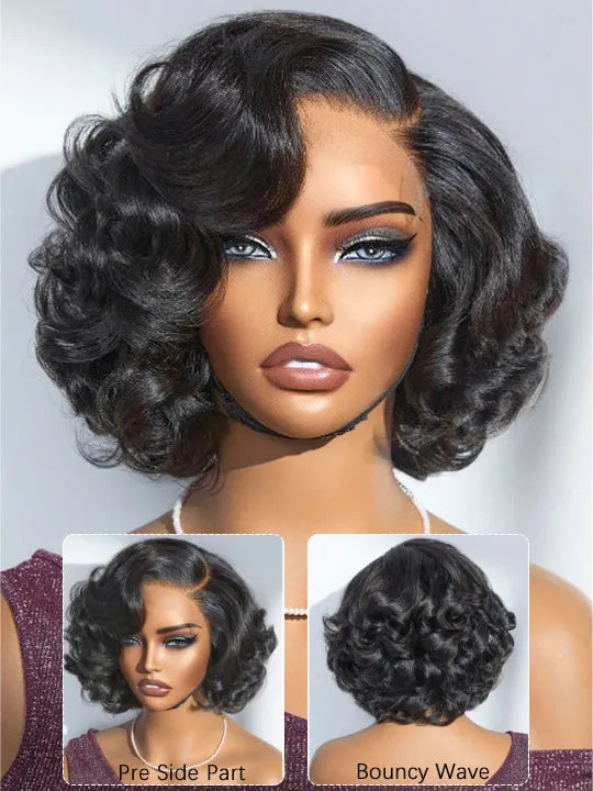 Pre Everything Loose Body Wave Glueless Minimalist Pixie Bob Lace Wig - KissLove Hair