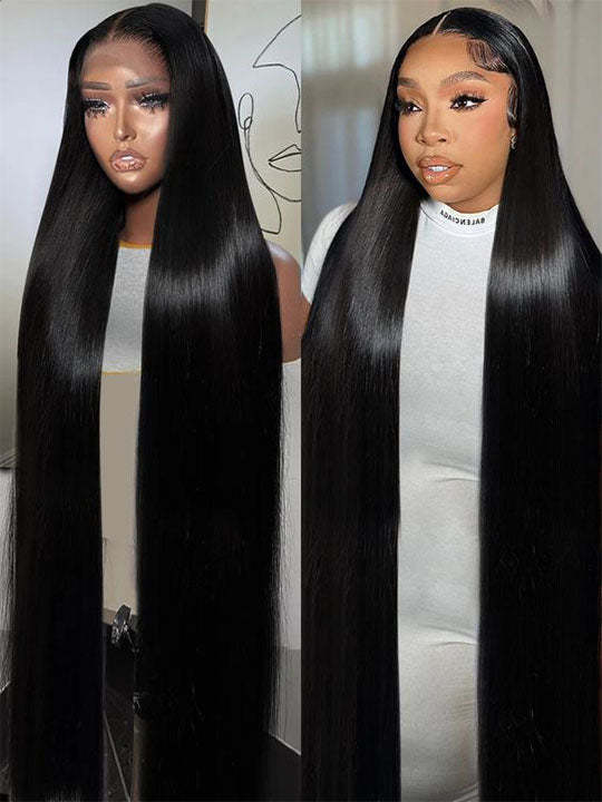 40 Inch 13x6 Full Lace Frontal Wig Long Straight Human Hair Wigs - KissLove Hair