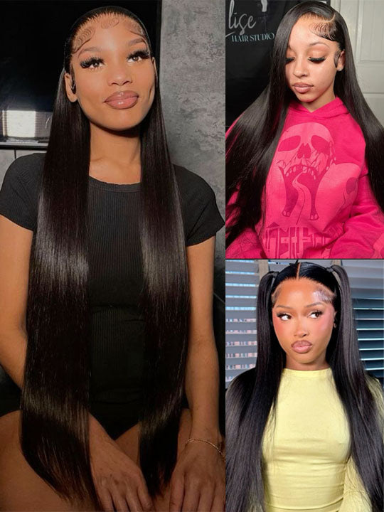40 Inch 13x6 HD Full Lace frontal Wig Long Straight Human Hair Wigs Real HD Lace Wig