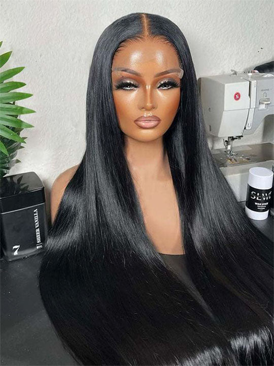 40 Inch 13x6 HD Full Lace frontal Wig Long Straight Human Hair Wigs Real HD Lace Wig