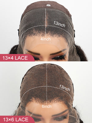 [4C Wig] Kinky Edges 13x4 13x6 HD Transparent Lace Frontal Wig Kinky Straight Human Hair Wigs - KissLove Hair