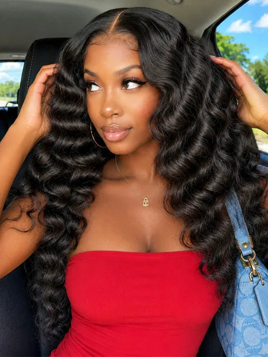 13x6 Full Lace Wig Crimped Hair 14A Virgin Human Hair Wigs