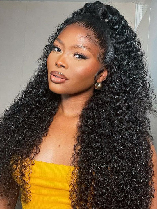 13x6 HD Lace Front Wig Water Wave Pull & Go Drawstring Glueless Wigs Pre Bleached Knots - KissLove Hair