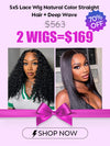 [2 Wigs=$169] 5x5 Lace Closure Wig Straight Hair + Deep Wave Wig
