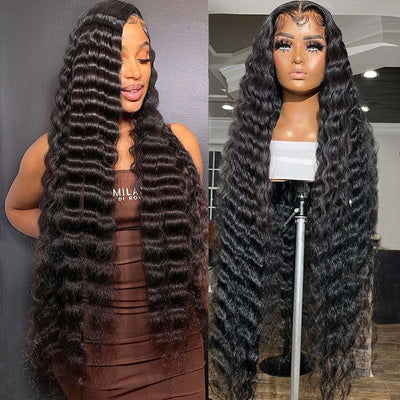 28~40 Inches Long Wig Loose Deep Wave Virgin Human Hair 13x4 Lace Frontal Wigs - KissLove Hair