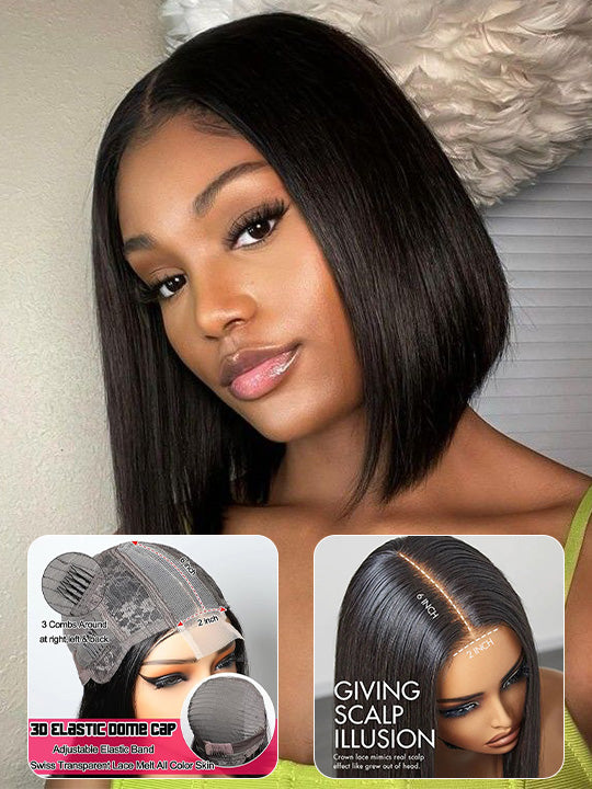 Kisslove Hair 2x6 Lace Closure Short Bob Wigs Double Drawn