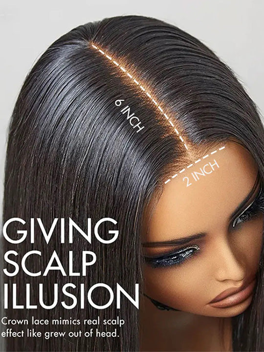 Kisslove Hair Double Drawn Blunt Cut 2x6 Lace Closure Short Bob Wig Glueless Straight Hair Bob Wigs