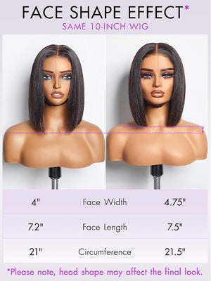 Kisslove Hair Double Drawn Blunt Cut 2x6 Lace Closure Short Bob Wig Glueless Straight Hair Bob Wigs - KissLove Hair