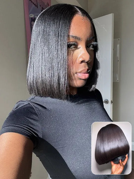 Kisslove Hair 2x6 Lace Closure Short Bob Wigs Double Drawn