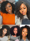 [3 In 1 Half Wig] Flip Over 4C Kinky Edge Glueless Water Wave Invisi Drawstring Ready To Go Wig