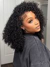 [3 In 1 Half Wig] Drawstring Cap Kinky Curly Hair Afforadble Glueless Human Hair Wigs
