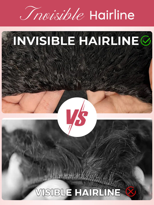 [3 In 1 Half Wig] Ombre Kinky Curly Hair Afforadble Invisi-drawstring Glueless Flip Over Wig