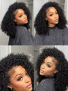 [3 In 1 Half Wig] Drawstring Cap Kinky Curly Hair Afforadble Glueless Human Hair Wigs