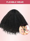 [3 In 1 Half Wig] Drawstring Cap Kinky Curly Hair Afforadble Glueless Human Hair Wigs