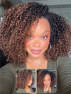 [3 In 1 Half Wig] Ombre Kinky Curly Hair Afforadble Invisi-drawstring Glueless Flip Over Wig