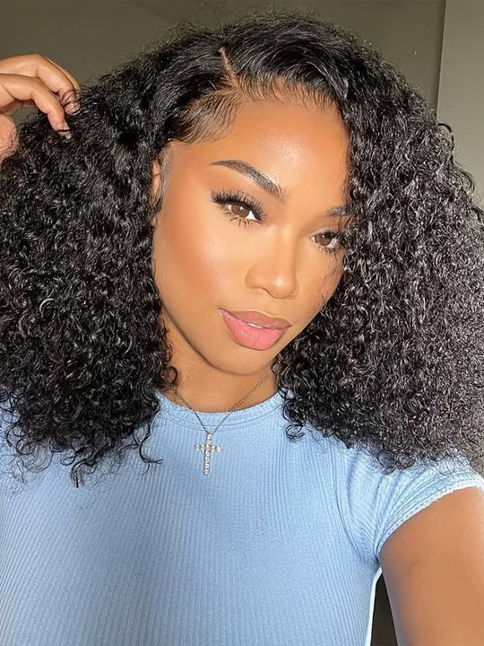 Kisslove Hair 300% Density Kinky Curly Hair Invisi Drawstring 7x5 Glueless Lace Wig - Kisslove Hair