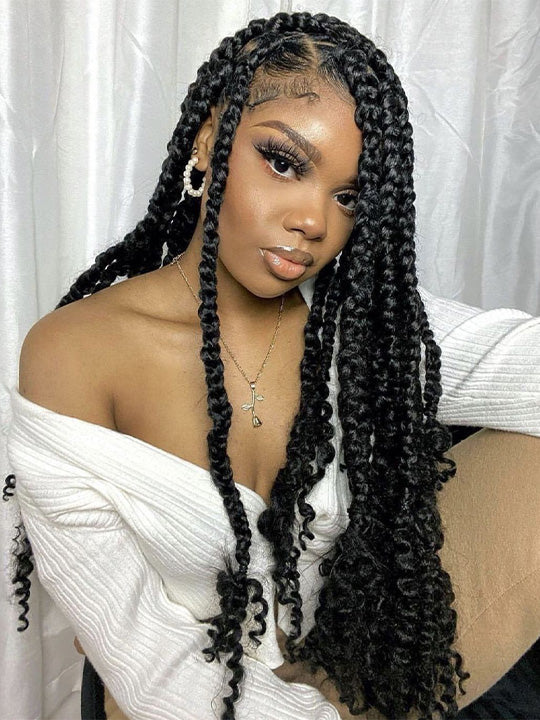 Kisslove Hair Two Strands Twists Pre-Braid Glueless 360 Lace Frontal Human Hair Wigs