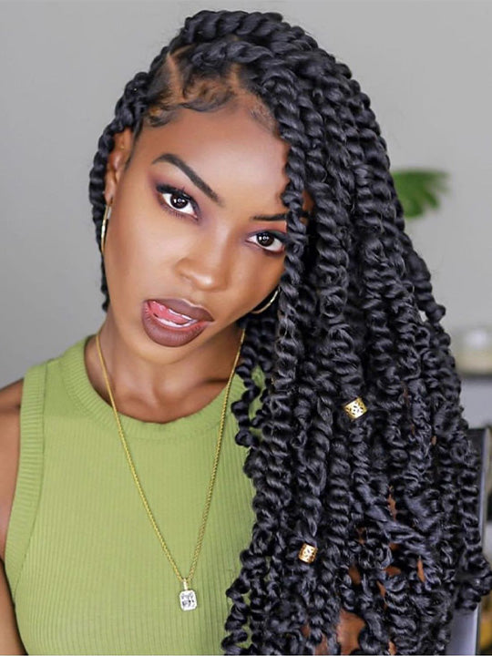 Kisslove Hair Two Strands Twists Pre-Braid Glueless 360 Lace Frontal Human Hair Wigs