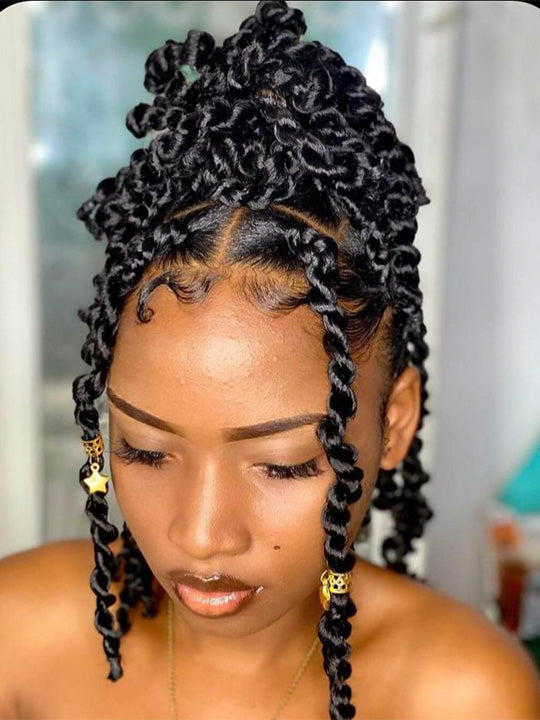 Kisslove Hair Two Strands Twists Pre-Braid Glueless 360 Lace Frontal Human Hair Wigs