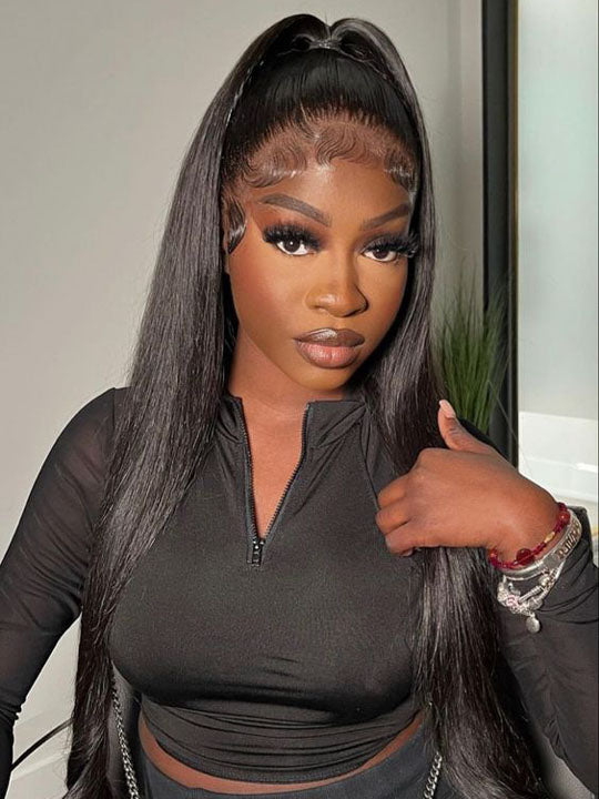 Kisslove Beginner Friendly Snug Fit 360 Lace Frontal Wig Bone Straight Hair Wigs With Invisi-Drawstring - Kisslove Hair