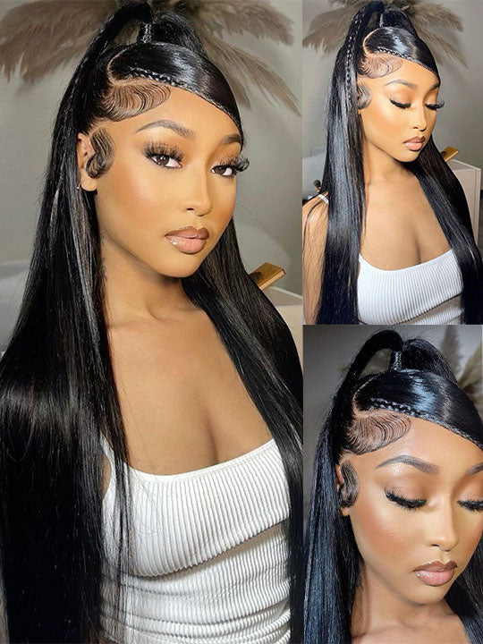 Kisslove Beginner Friendly Snug Fit 360 Lace Frontal Wig Bone Straight Hair Wigs With Invisi-Drawstring - Kisslove Hair