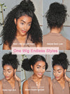 KissloveHair Kinky Curly Snug Fit 360 Lace Wig Kinky Edge Glueless Wig with Invisi Drawstring - KissLove Hair