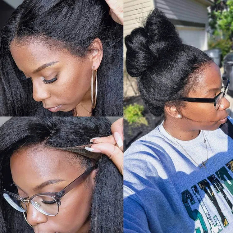 Clearance Kinky Straight 360 Lace Wig With Kinky Edges - KissLove Hair
