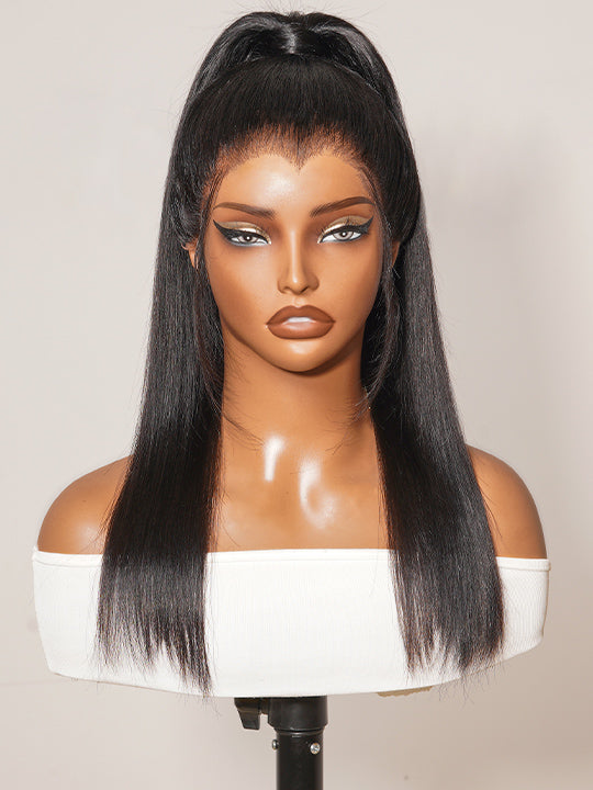 300% Density 360 Lace Frontal Ponytail Wig Widows Peak Hairline Yaki Straight Glueless Lace Wig Kisslove Hair - KissLove Hair