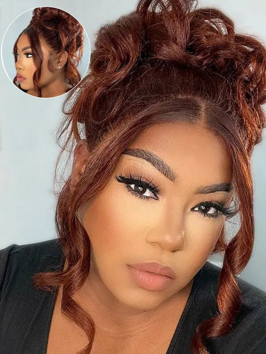 [90% Off] Burgundy/Reddish Body Wave Invisi-Strap 360 Lace Wig Glueless Lace Wigs for Sale