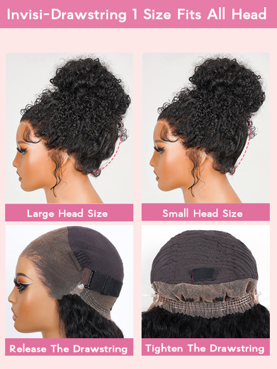 Kisslove Honey Blonde Highlights Body Wave Invisi-Drawstring Snug Fit 360 Lace Wig Glueless Human Hair Wigs