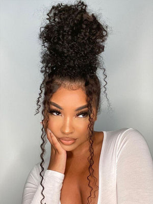BOGO Invisi-Drawstring Kinky Curly Hair 360 Lace Wig Glueless Pre Everything Lace Wigs - KissLove Hair
