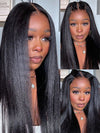 Kisslove Light Yaki Straight Hair Invisi-Drawstring 360 Lace Wig Pre-Everything Glueless Wigs - Kisslove Hair