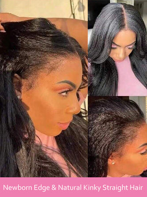 Kisslove Newborn Hairline Kinky Straight Hair Invisi-Drawstring 360 Lace Wig Pre Everything Glueless Wigs - KissLove Hair