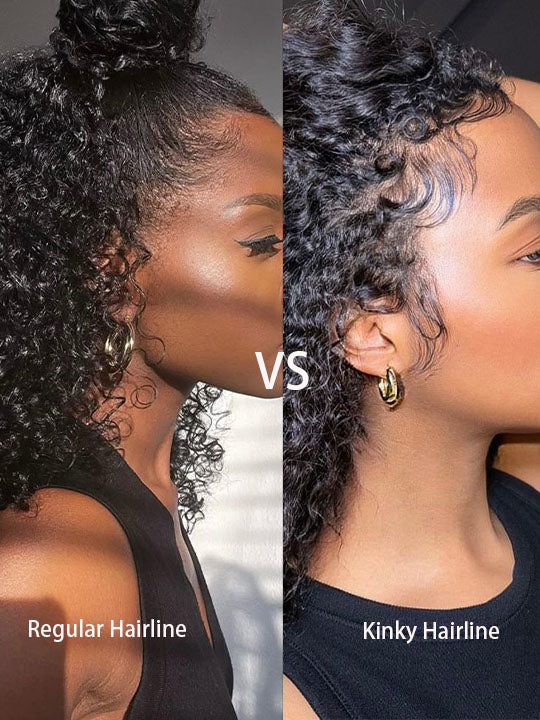 KissloveHair Kinky Curly Snug Fit 360 Lace Wig Kinky Edge Glueless Wig with Invisi Drawstring - KissLove Hair