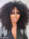 250% Density Kinky Curly Bob Wig with Bangs Glueless 3x1 Lace Pull & Go Drawstring Wig
