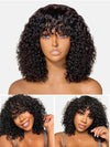 [Clearance] Bob Wig With Bangs Curly Hair 3x1 Lace Glueless Wig 100% Human Hair - KissLove Hair