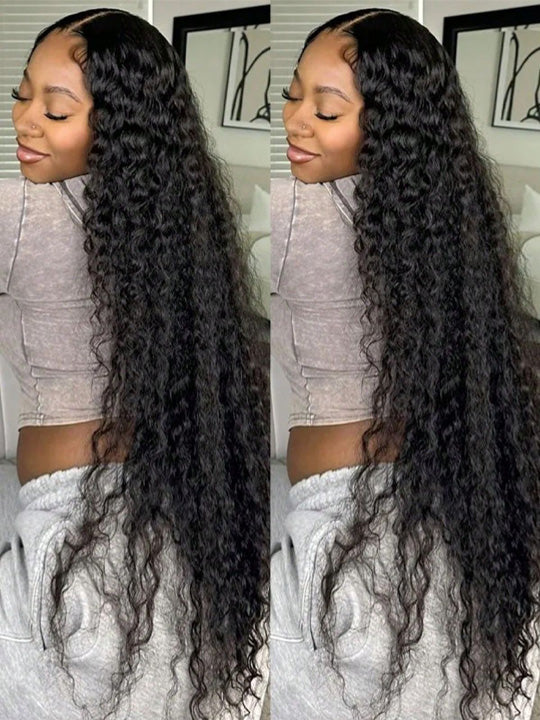 13x6 Lace Frontal Wig Deep Wave 36 38 40 Inch Ear to Ear Full Lace Frontal Long Human Hair Wigs - KissLove Hair