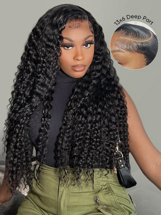 13x6 Lace Frontal Wig Deep Wave 36 38 40 Inch Ear to Ear Full Lace Frontal Long Human Hair Wigs - KissLove Hair