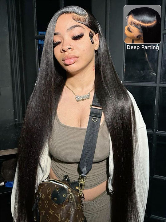 40 Inch 13x6 HD Full Lace frontal Wig Long Straight Human Hair Wigs Real HD Lace Wig