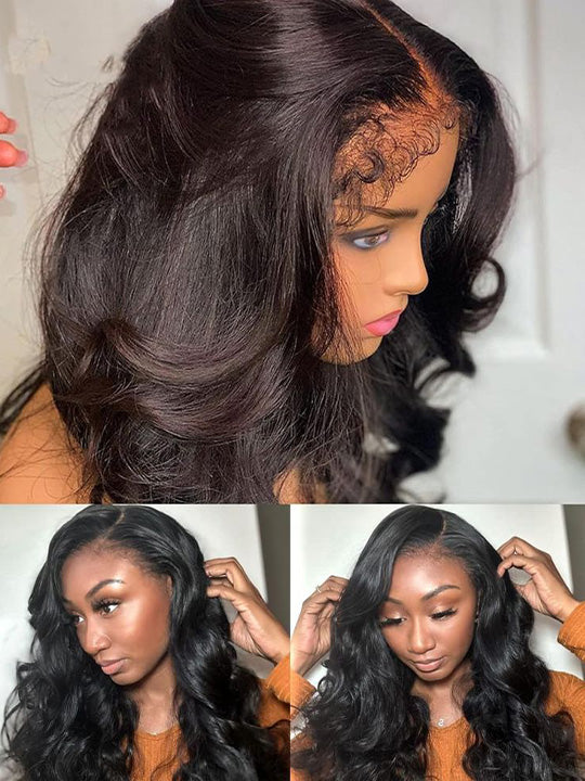KissLove Glueless Invisi-Drawstring 360 Lace Wig Body Wave Pre Everything Kinky Edge Lace Frontal Wigs - KissLove Hair