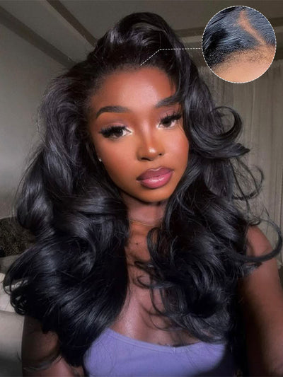 KissLove Glueless Invisi-Drawstring 360 Lace Wig Body Wave Pre Everything Kinky Edge Lace Frontal Wigs - KissLove Hair